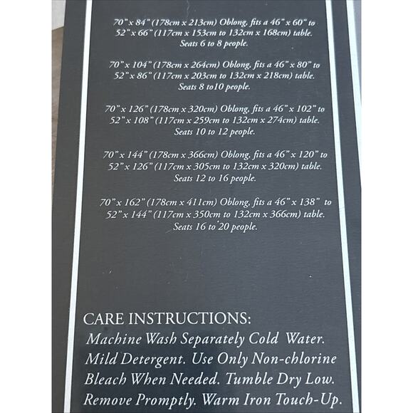 NEW Waterford Linens Corra Tablecloth Oblong 70" x 84" Natural Linen Cotton - Picture 4 of 8